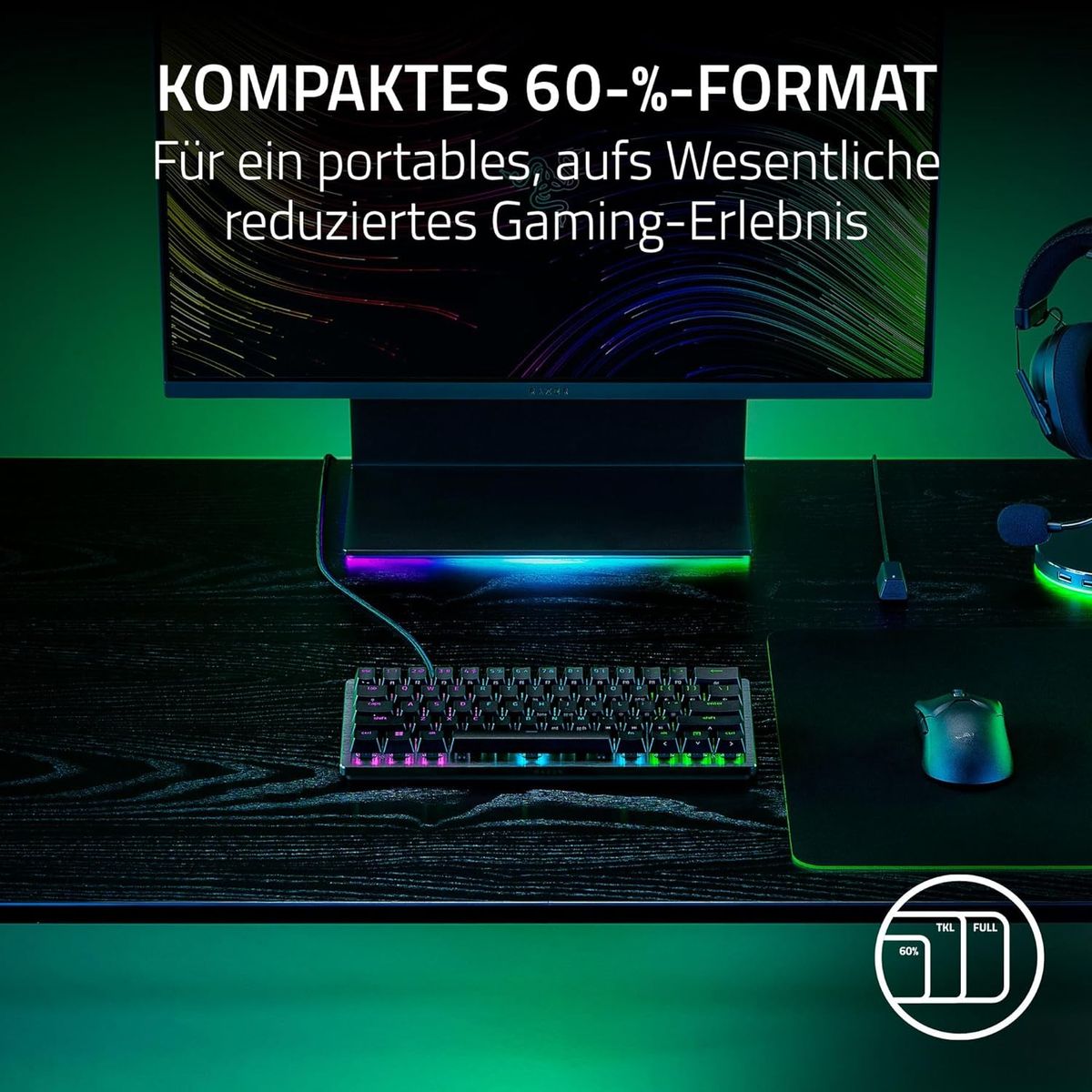 Razer Huntsman V3 Pro Mini USB-C Analog Optical Switches Chroma RGB DEU Layout QWERTZ
