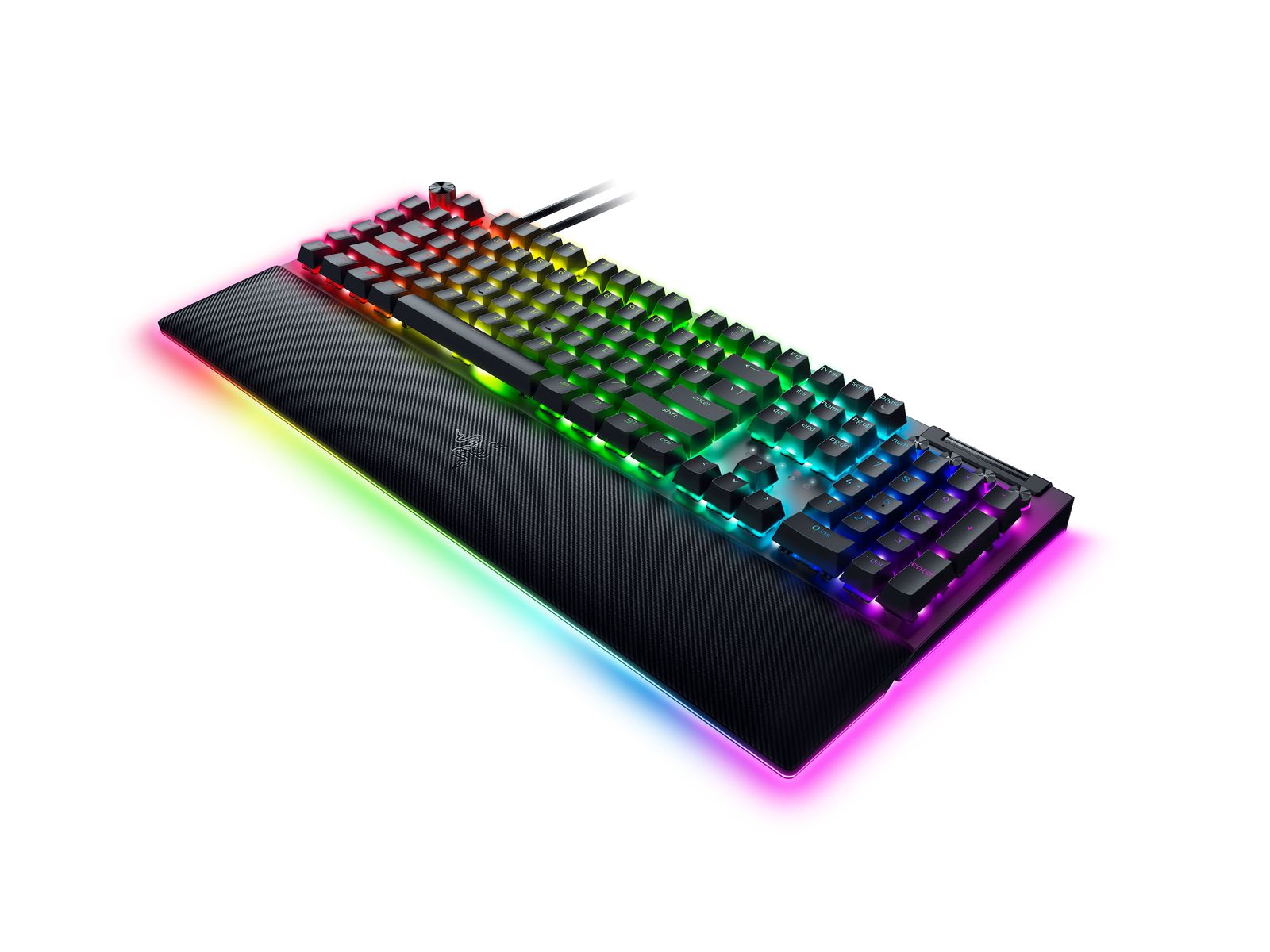 Razer BlackWidow V4 Pro Gaming Keyboard 8 Macro Keys Media Buttons Command Dial Orange Switches Chroma RGB USA Layout QWERTY ISO