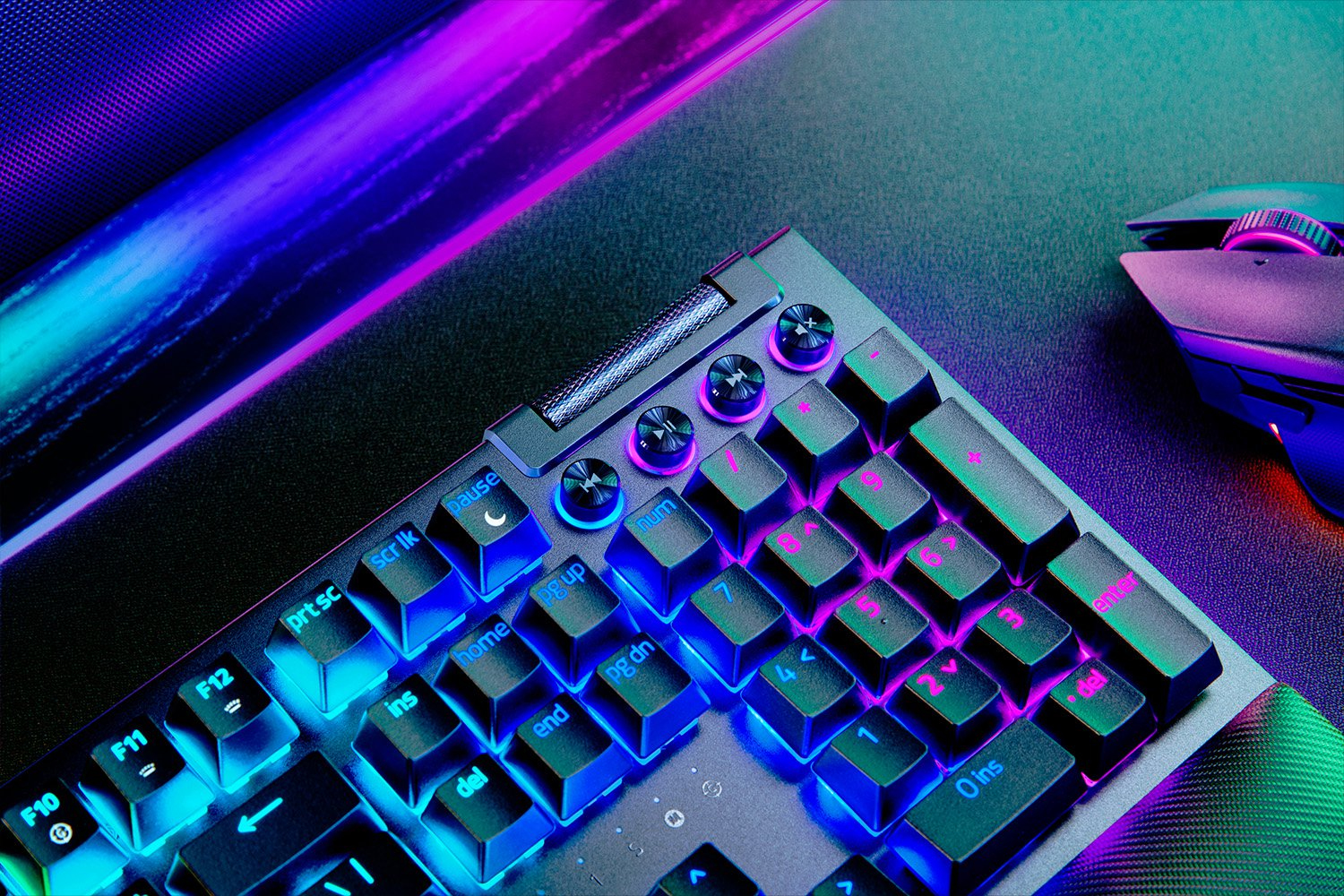 Razer BlackWidow V4 Pro Gaming Keyboard 8 Macro Keys Media Buttons Command Dial Orange Switches Chroma RGB USA Layout QWERTY ISO