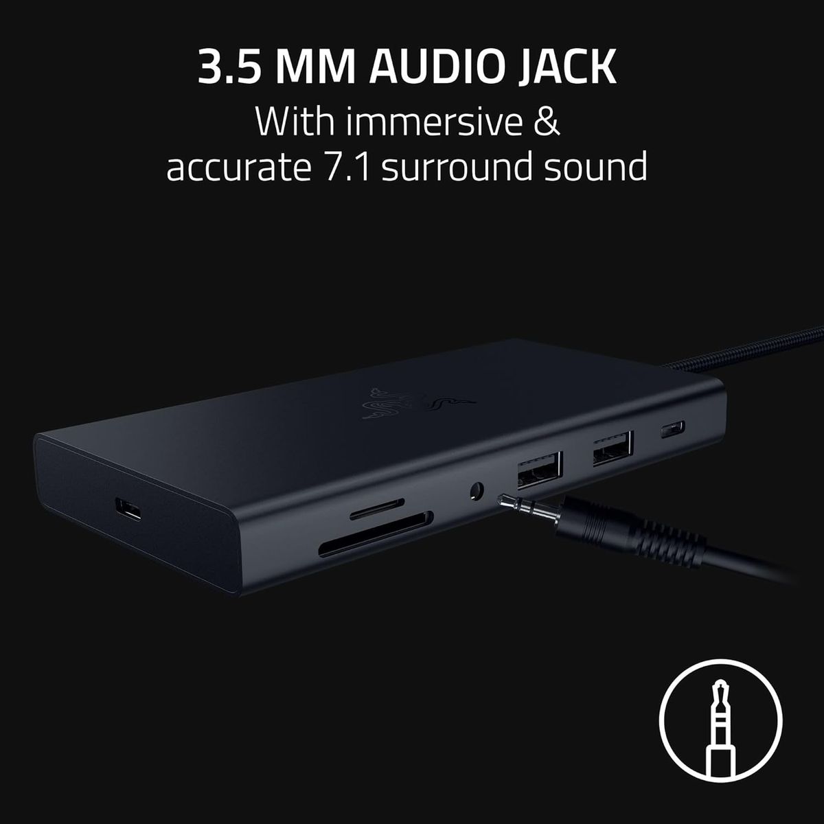 Razer USB C Dock 11-Port Reise Ladestation für Windows Mac Laptop iPad Surface Chromebook Galaxy Tab:Typ C, HDMI, Ethernet, MicroSD - 4K 60Hz Display - 85W Tablets + Mobile Fast Charge
