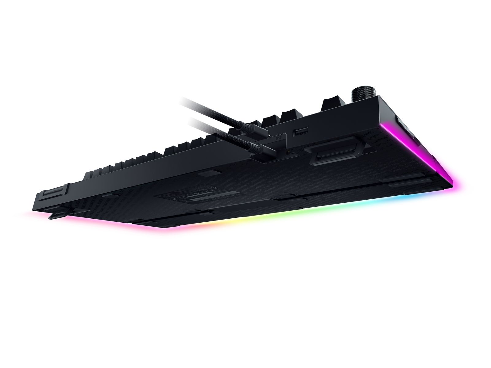 Razer BlackWidow V4 Pro Gaming Keyboard 8 Macro Keys Media Buttons Command Dial Orange Switches Chroma RGB USA Layout QWERTY ISO